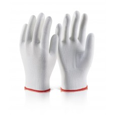 POLYESTER KNITTED LINER GLOVE WHITE 